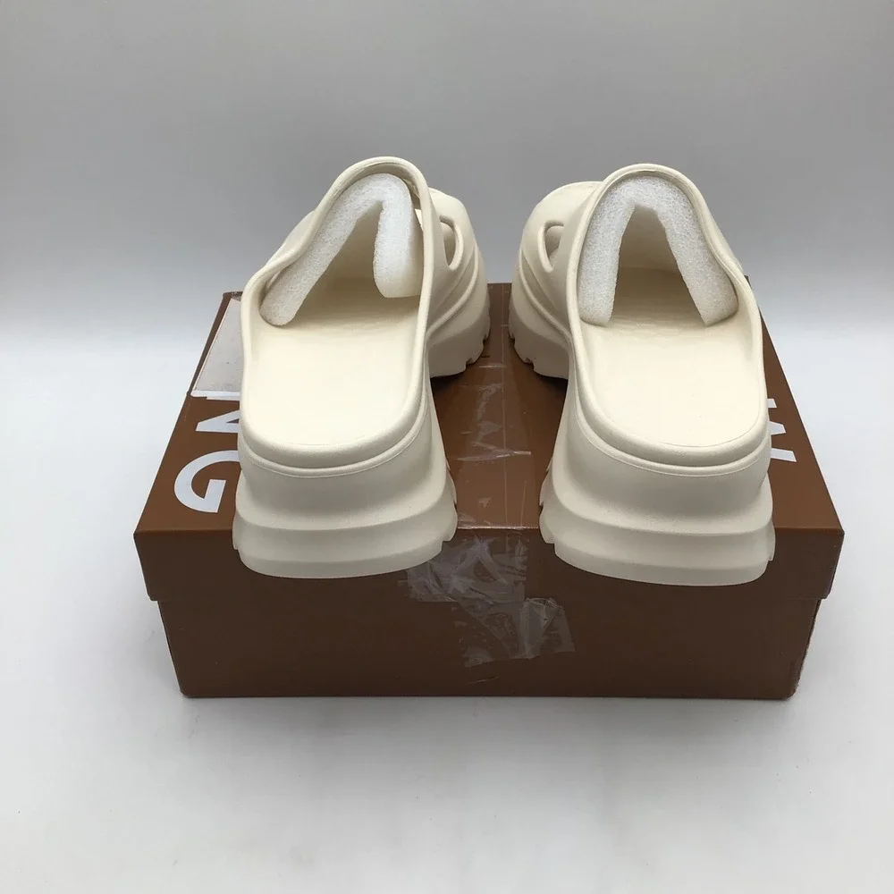 Mei Yang‎ Womens Platform Slide Sandals Cream Chunky Sole Size EU 38 US 7.5 NEW